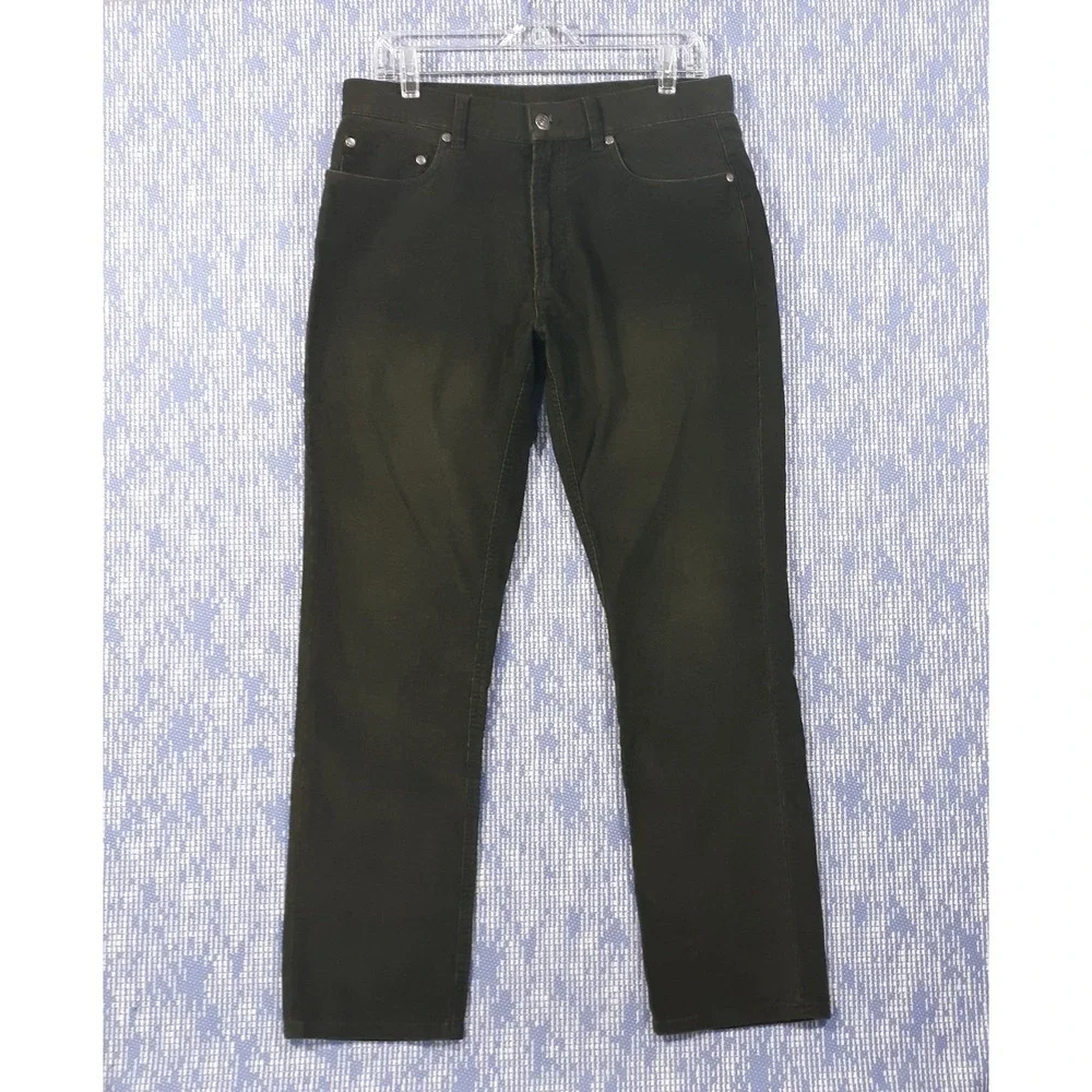Brooks Brothers Corduroy Pants Mens Size 33 x 30 Dark Green Cotton Straight